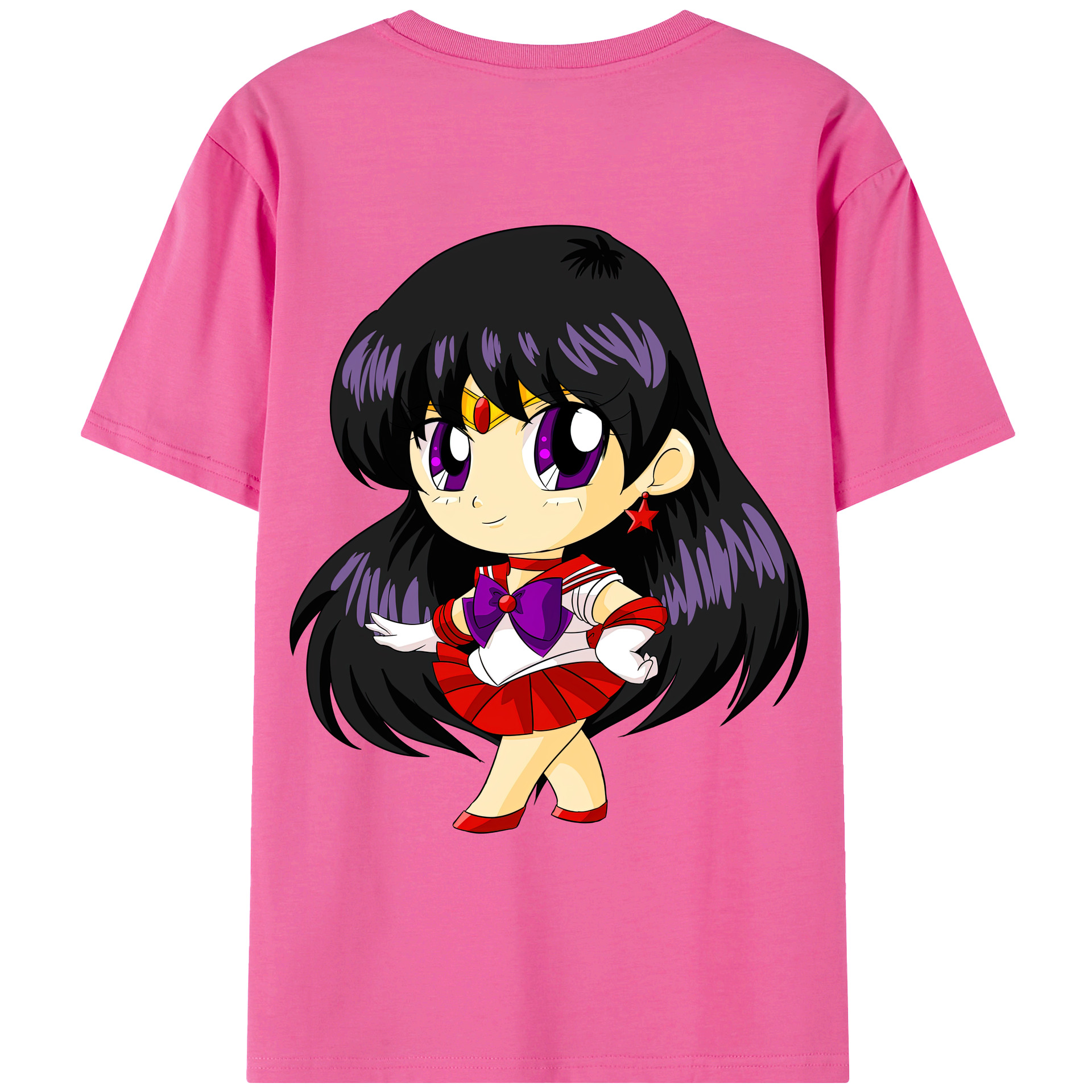 （画像用） 美少女戦士セーラームーン 火野レイ ひの レイ Sailor Moon Hino Rei （セーラーマーズ,Sailor Mars） レディース半袖Tシャツ(バックプリント)